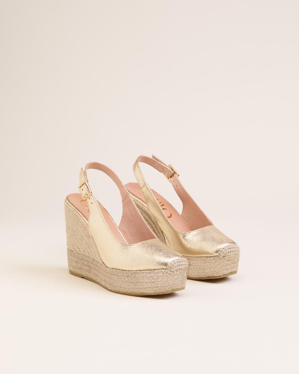 Gaimo espadrilles Stella CarraraAlpargatas de cuña destalonadas en piel grabada Liquidación