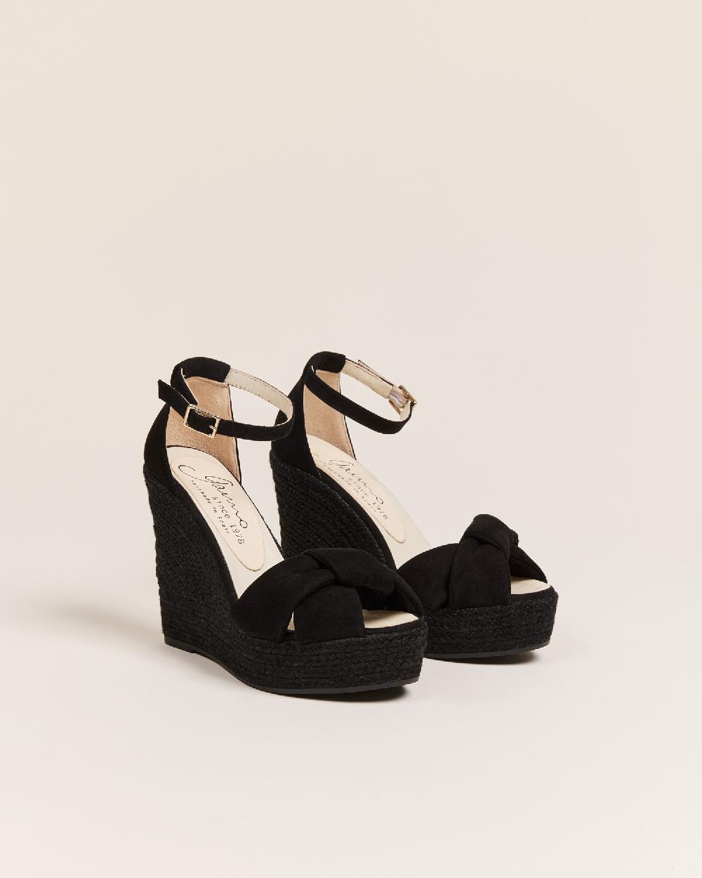 Gaimo espadrilles Slam NegroSandalia monocromática de cuña en piel con tubular Mejor oferta