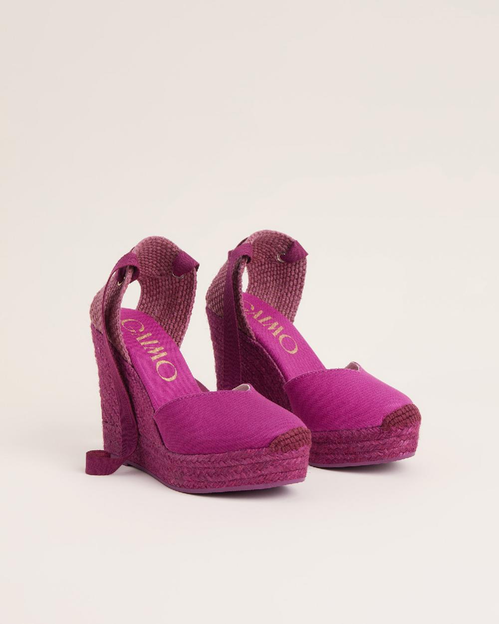 Gaimo espadrilles Tani PeonyAlpargatas de cuña alta monocolor en algodón con cintas Rebajas online