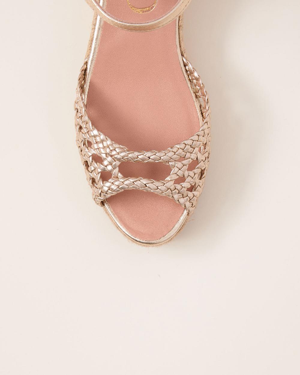 Gaimo espadrilles Vitta PlatinoSandalias de cuña en piel trenzada Rebajas top