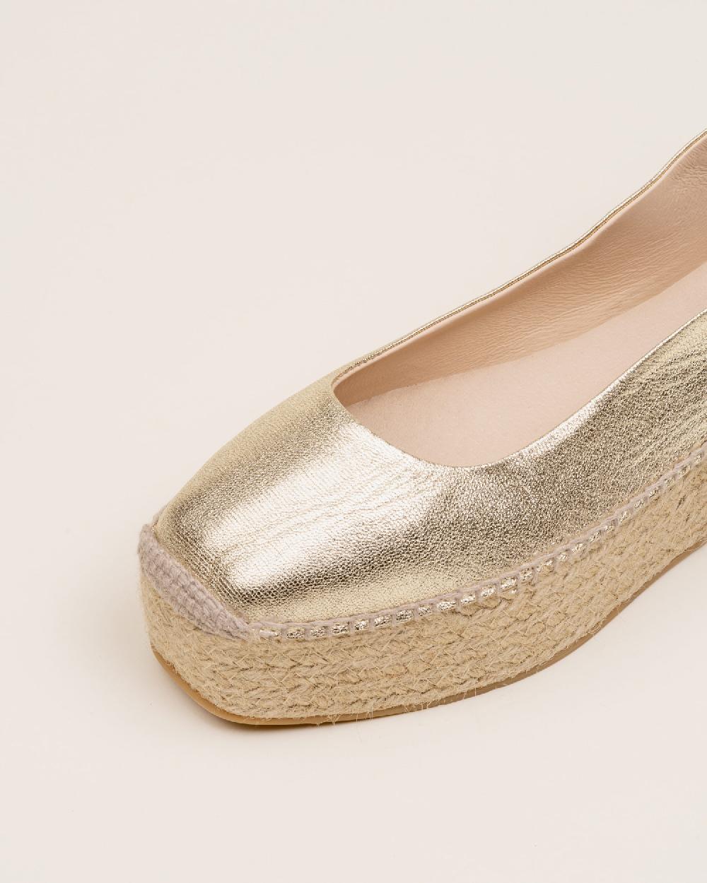 Gaimo espadrilles Mitsy CarraraBailarinas con plataforma de yute en piel grabada con cintas Envío gratis
