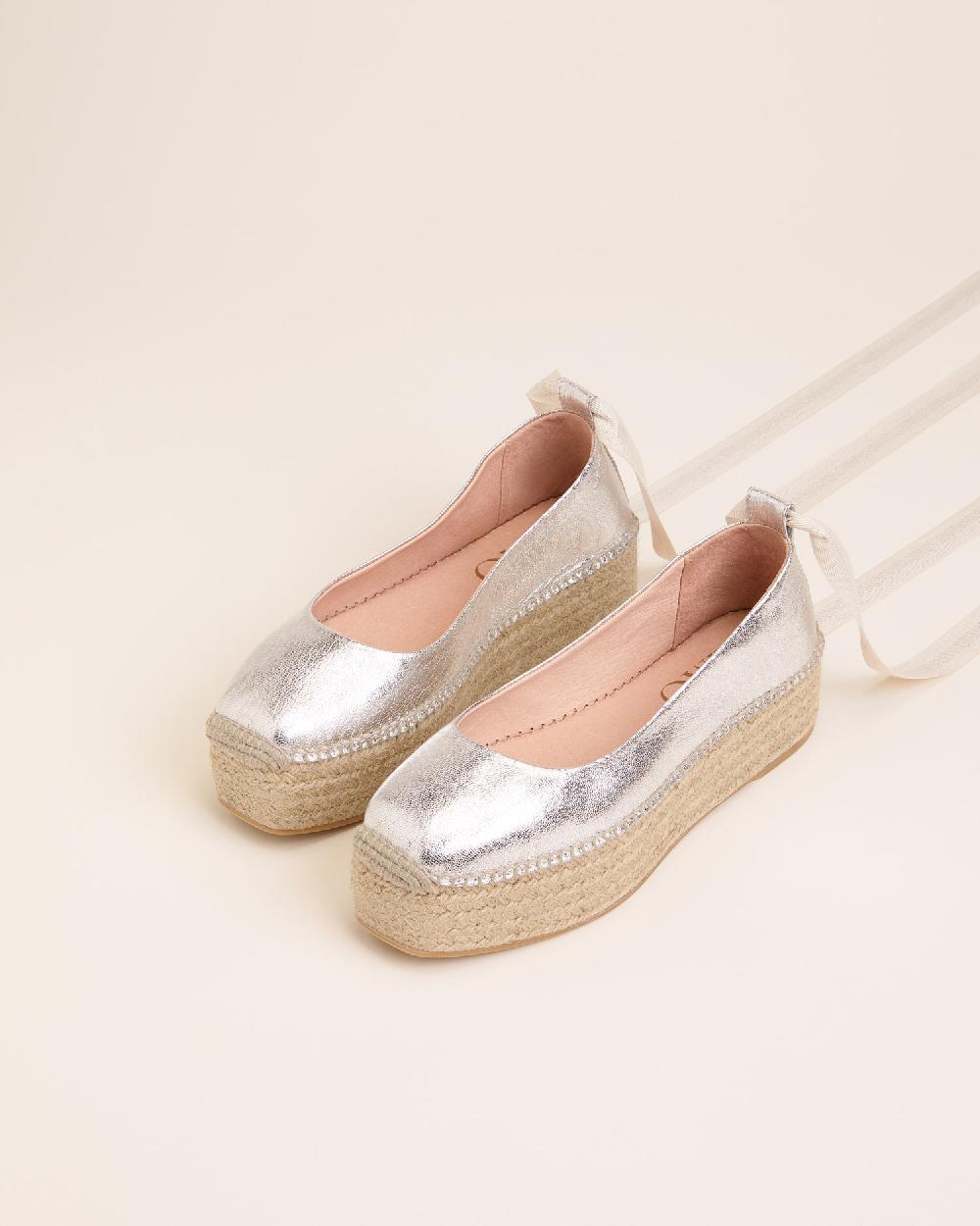 Gaimo espadrilles Mitsy PlataBailarinas con plataforma de yute en piel grabada con cintas Oferta especial