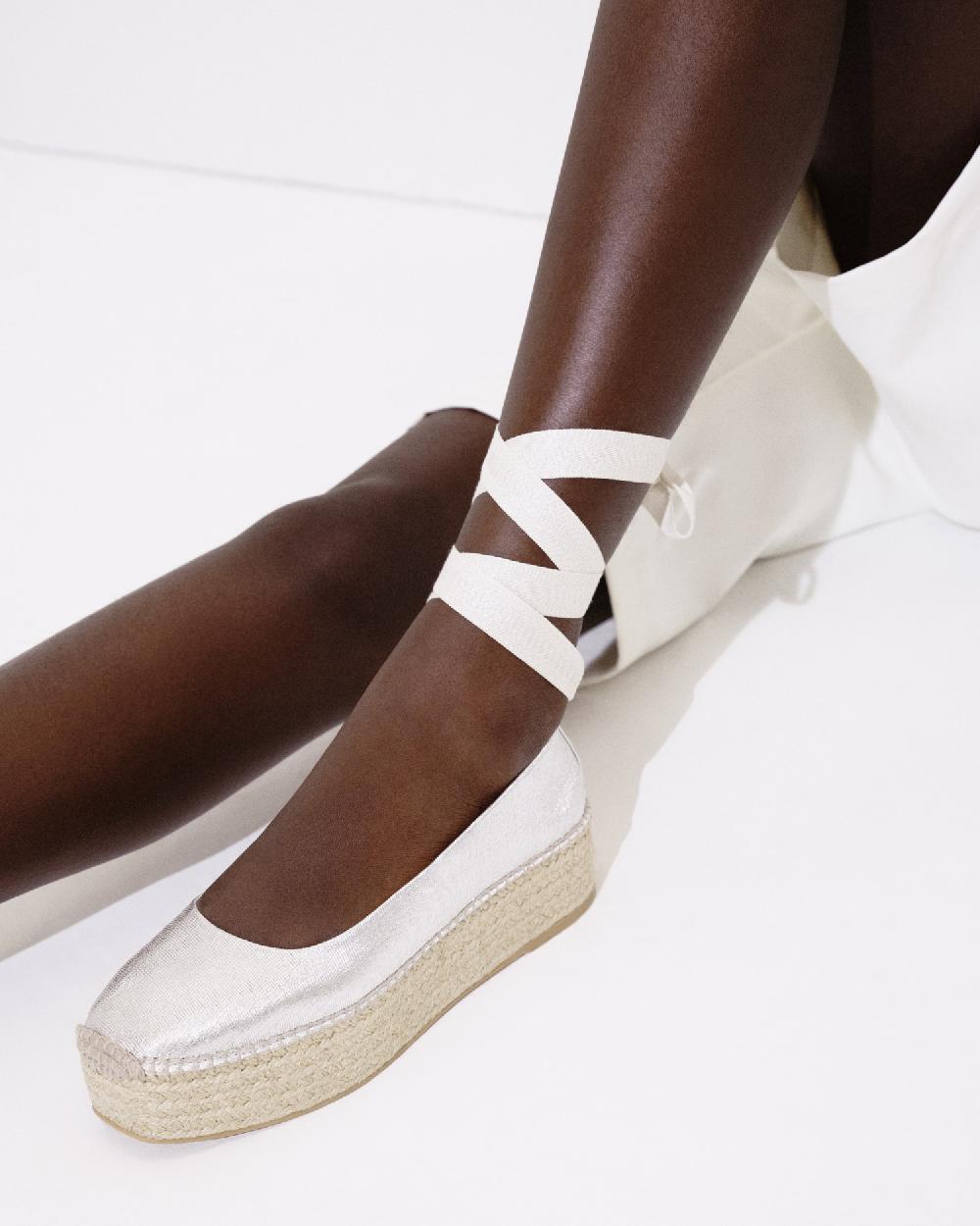 Gaimo espadrilles Mitsy PlataBailarinas con plataforma de yute en piel grabada con cintas Oferta especial
