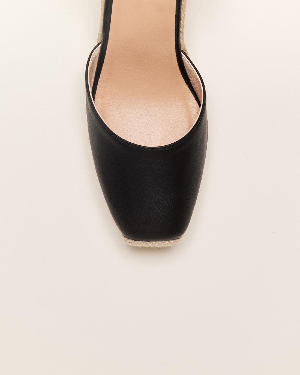 Gaimo espadrilles Yosie7 NegroAlpargatas de cuña en piel con punta cuadrada COMPRAR AHORA