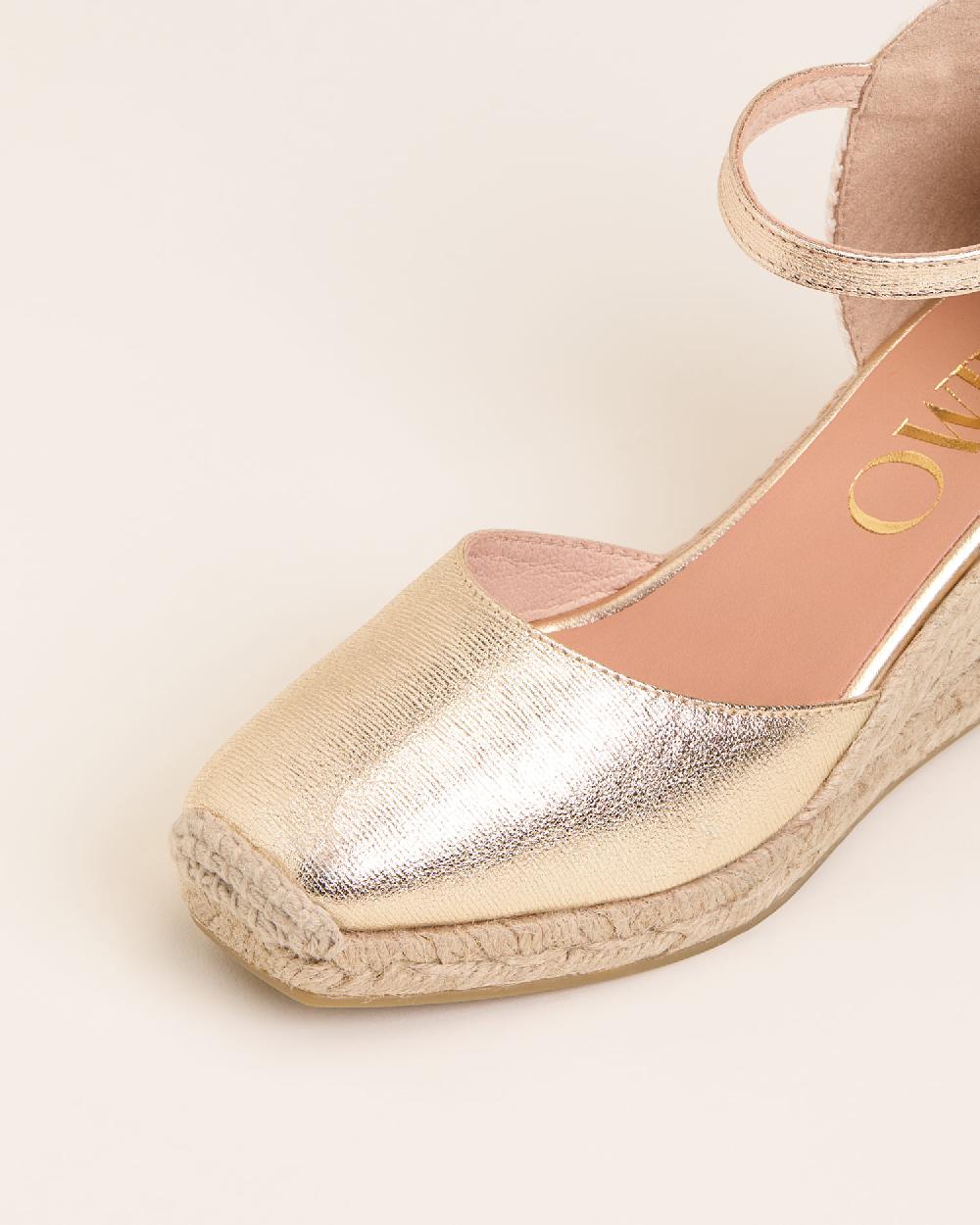 Gaimo espadrilles Yosie5 CarraraAlpargatas de cuña en piel grabada con punta cuadrada Últimos 2 días