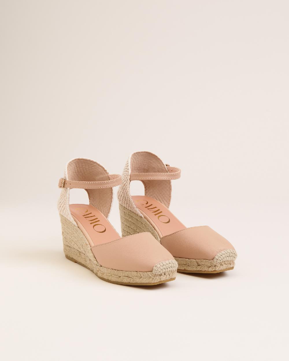 Gaimo espadrilles Yosie5 BeigeAlpargatas de cuña en piel con punta cuadrada Último día