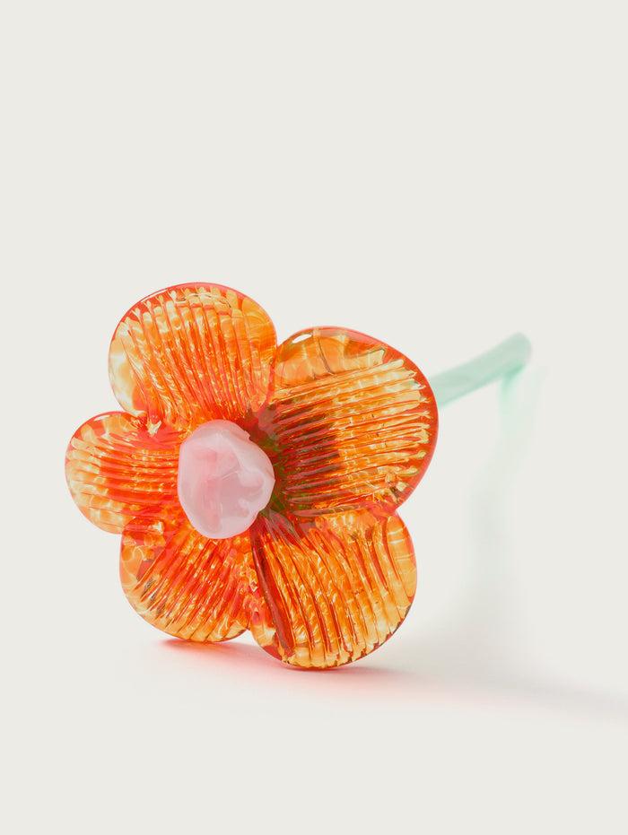 Hoff Deco Mouthblown Crystal Flower Orange by HOFF Liquidación