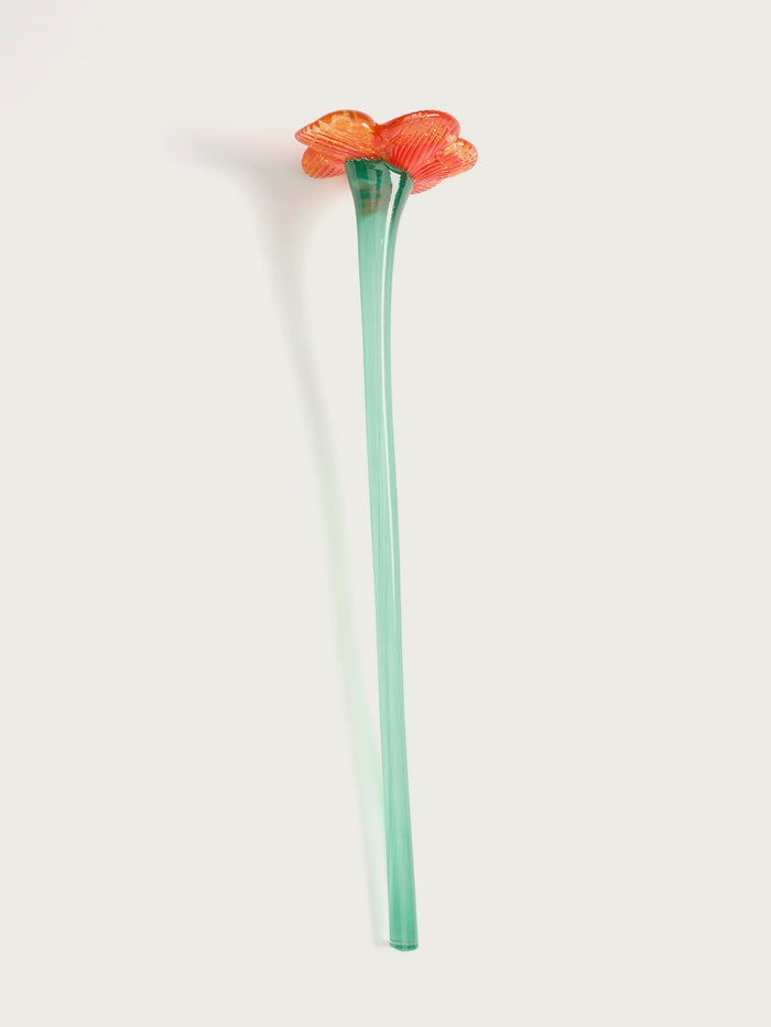 Hoff Deco Mouthblown Crystal Flower Orange by HOFF Liquidación
