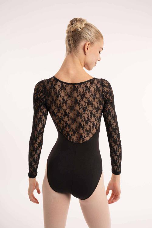 intermezzo Maillot ballet manga larga con encaje flores Intermezzo Ofertas de temporada