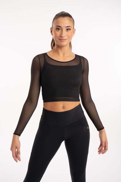 intermezzo Crop top Agustina tejido Red manga larga ajustado con cinturilla de Meryl Ventas relámpago