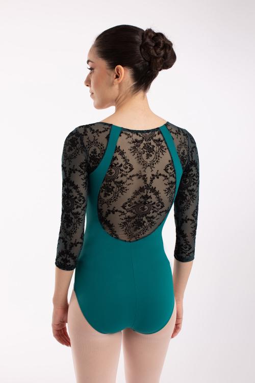 intermezzo Maillot Manila manga larga con red flocada de Intermezzo Ballet Danza Descuento por venta flash