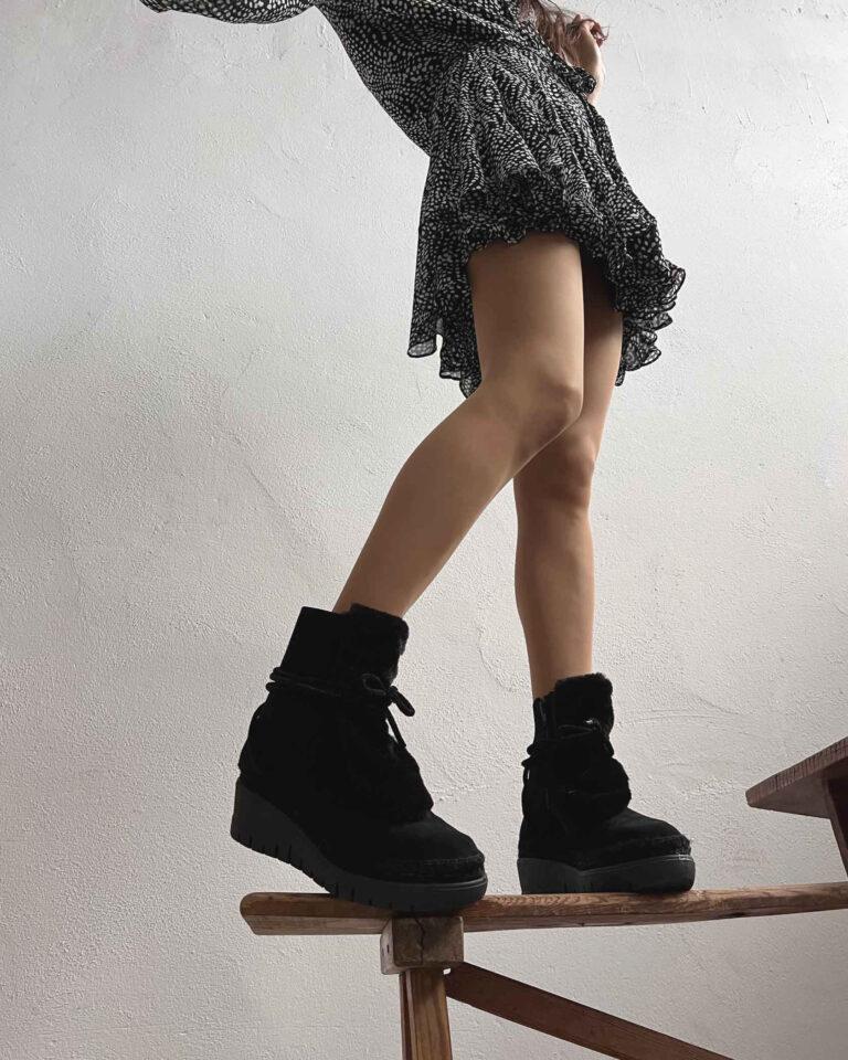juncal aguirre Botas Lena Negras Tienda de fábrica