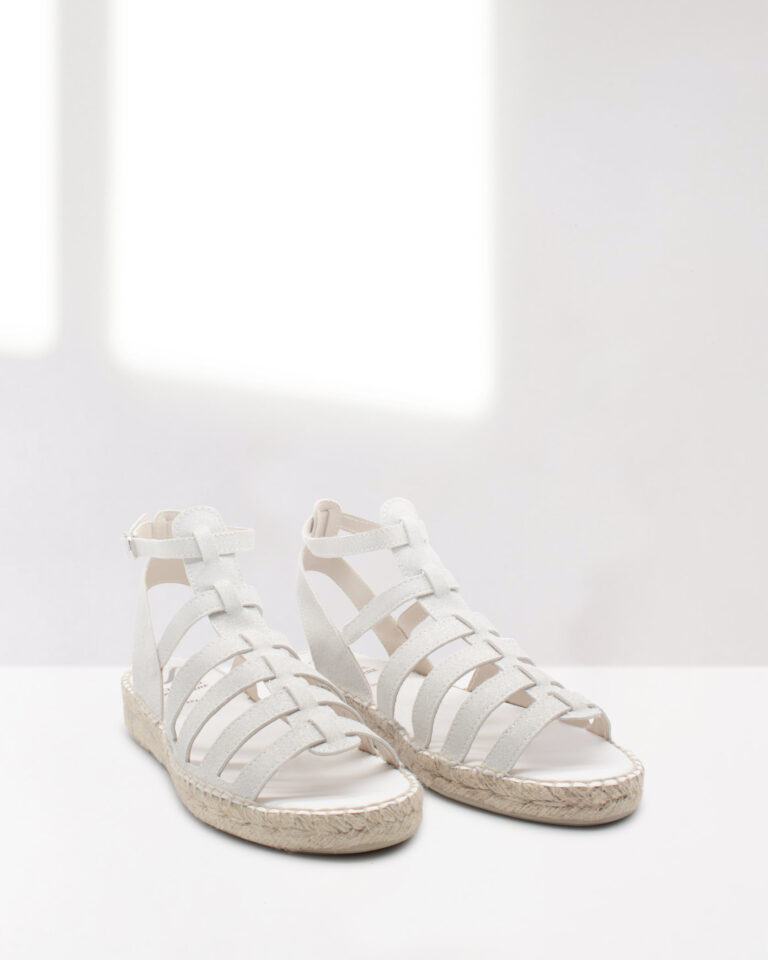 juncal aguirre Sandalias Mikonos Glitter Blanco Mejor oferta