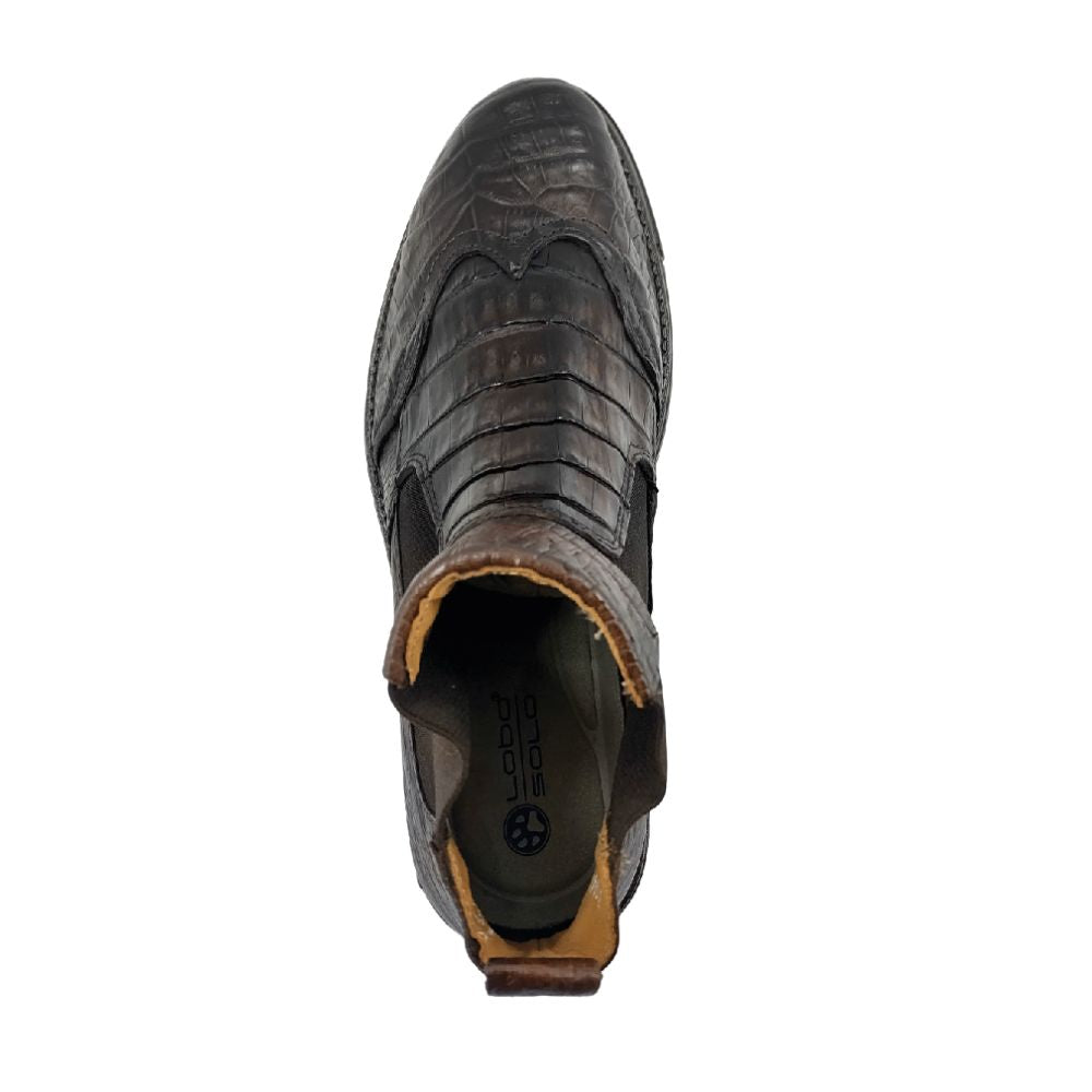 lobo solo BOTIN CABALLERO 8948CO COCODRILO CAFÉ Tienda de fábrica