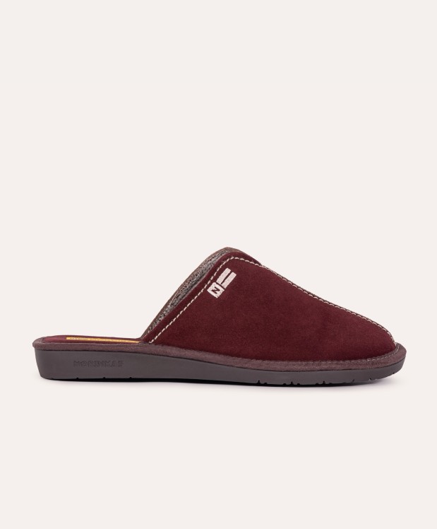 nordikas ZAPATILLAS DE CASA HOMBRE AFELPADO BURDEOS PIEDRA Última moda