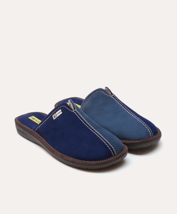nordikas ZAPATILLAS DE CASA HOMBRE AFELPADO INDICO Ofertas especiales