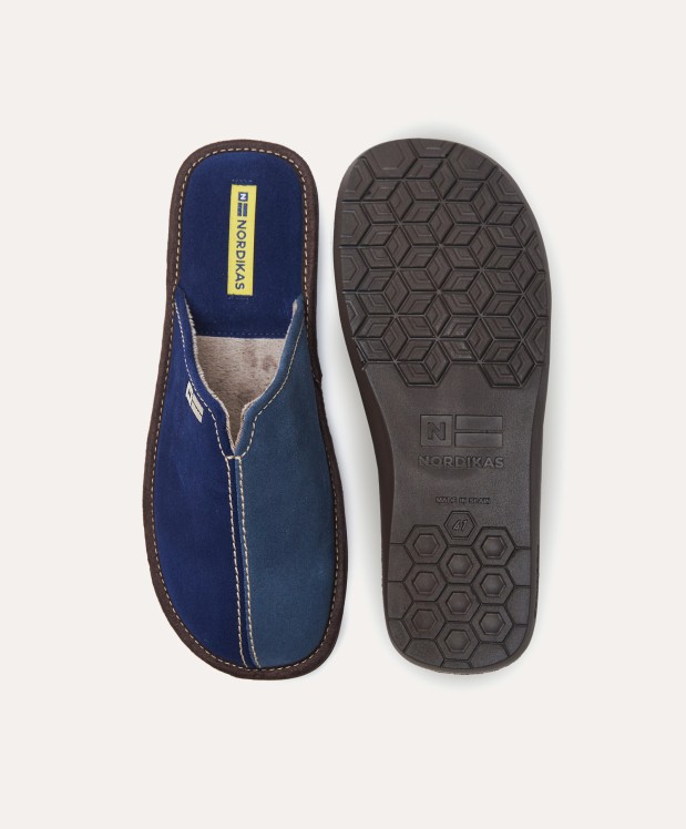 nordikas ZAPATILLAS DE CASA HOMBRE AFELPADO INDICO Ofertas especiales