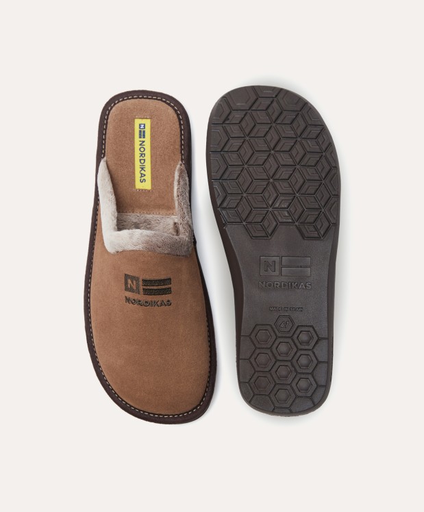 nordikas ZAPATILLAS DE CASA HOMBRE AFELPADO PIEDRA Devoluciones gratuitas