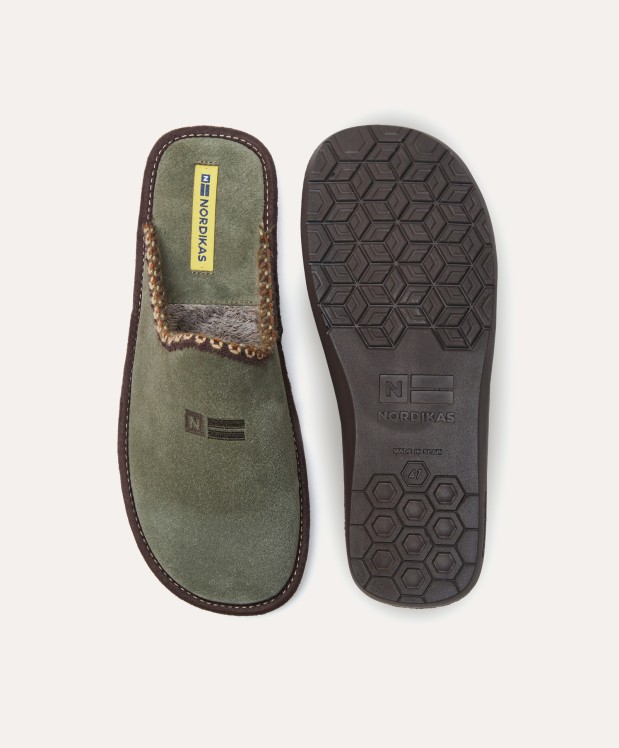 nordikas ZAPATILLAS DE CASA HOMBRE AFELPADO MUSGO Rebajas