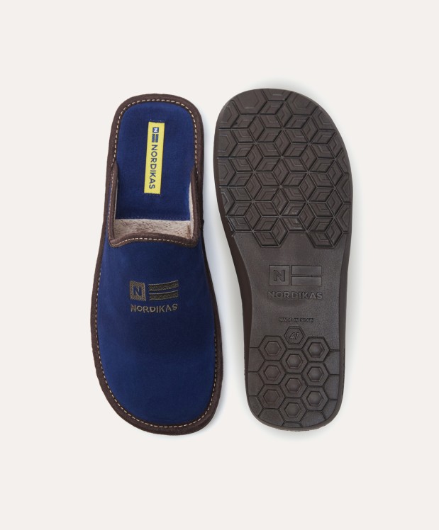 nordikas ZAPATILLAS DE CASA HOMBRE AFELPADO INDICO Venta caliente