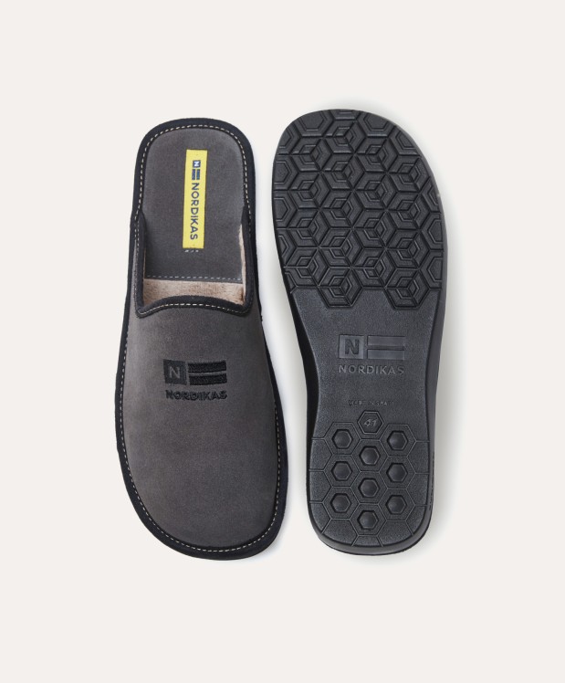 nordikas ZAPATILLAS DE CASA HOMBRE AFELPADO GRIS En oferta