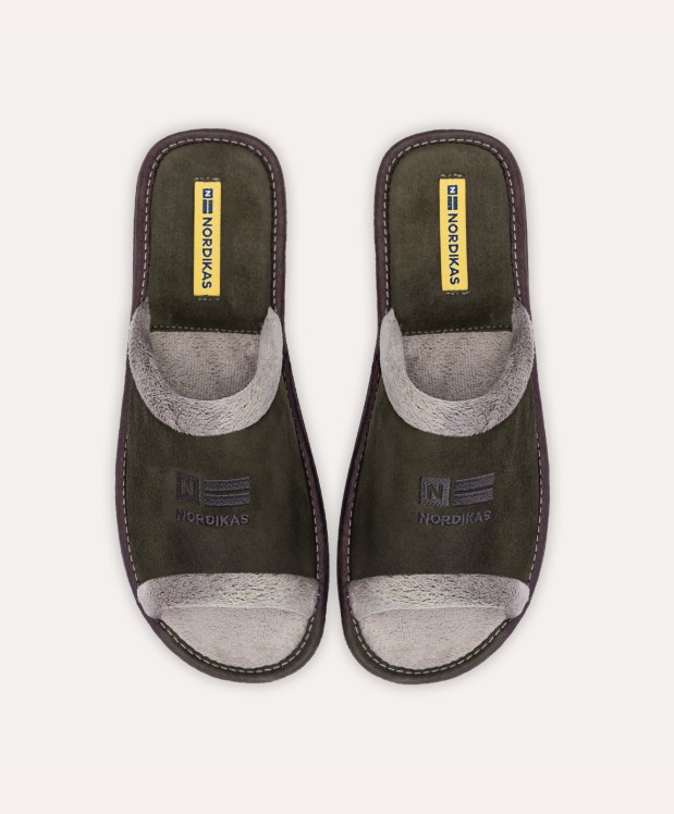 nordikas ZAPATILLAS DE CASA HOMBRE AFELPADO KAKI Precio de fábrica