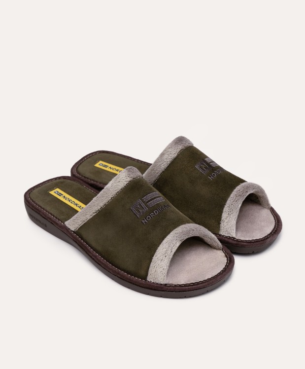 nordikas ZAPATILLAS DE CASA HOMBRE AFELPADO KAKI Precio de fábrica
