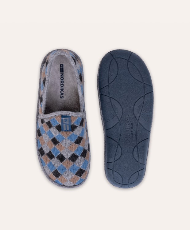 nordikas ZAPATILLAS DE CASA HOMBRE ARLEQUIN GRIS ÚLTIMAS EDICIONES