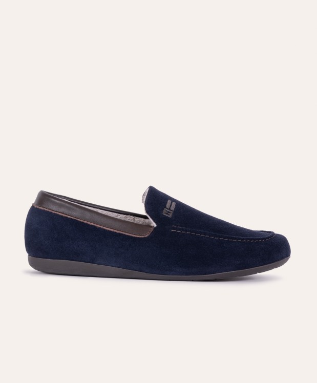 nordikas ZAPATILLAS DE CASA HOMBRE AFELPADO MARINO Oferta especial de fábrica