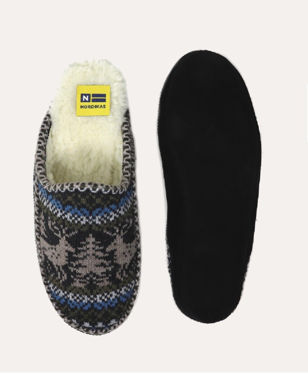 nordikas ZAPATILLAS DE CASA HOMBRE CIERVO NEGRO Superdescuento