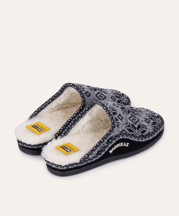 nordikas ZAPATILLAS DE CASA HOMBRE SNOW NEGRO Tienda de fábrica