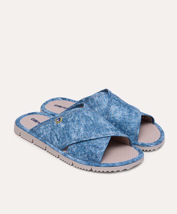 nordikas ZAPATILLAS DE CASA HOMBRE VAQUERO AZUL Ofertas de temporada