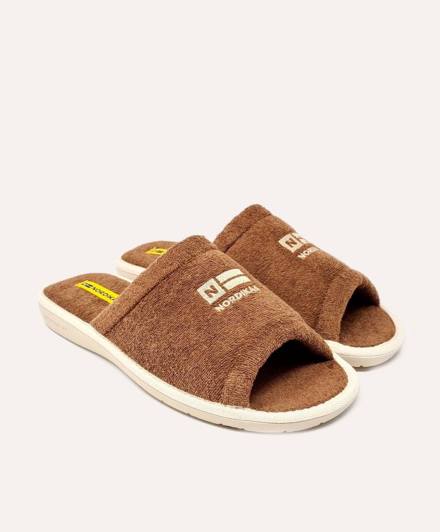 nordikas ZAPATILLAS DE CASA HOMBRE TOALLA MARRON Venta caliente