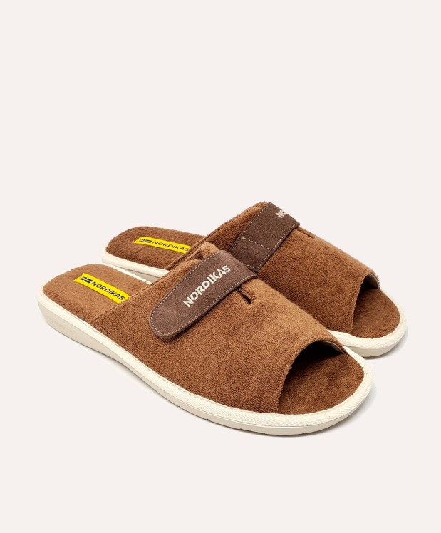 nordikas ZAPATILLAS DE CASA HOMBRE TOALLA MARRON Rebajas baratas