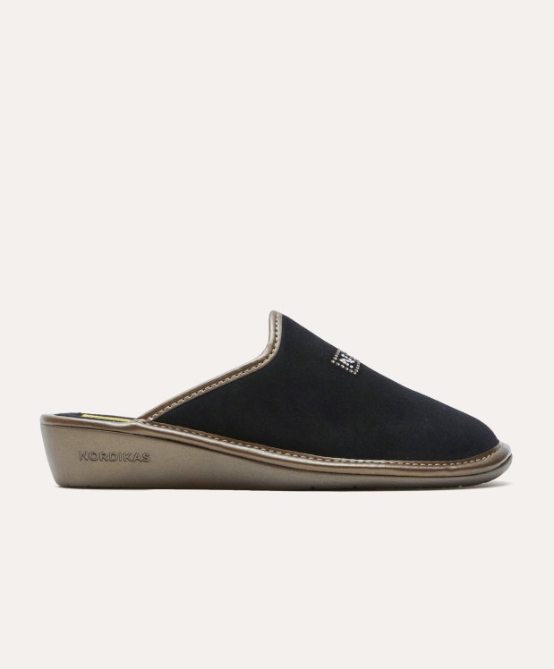 nordikas ZAPATILLAS DE CASA MUJER AFELPADO NEGRO Descuento por venta flash