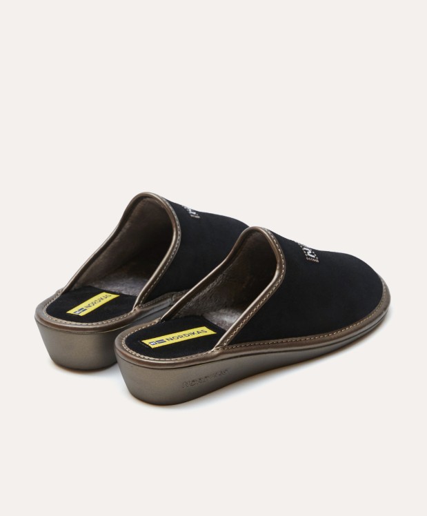 nordikas ZAPATILLAS DE CASA MUJER AFELPADO NEGRO Descuento por venta flash