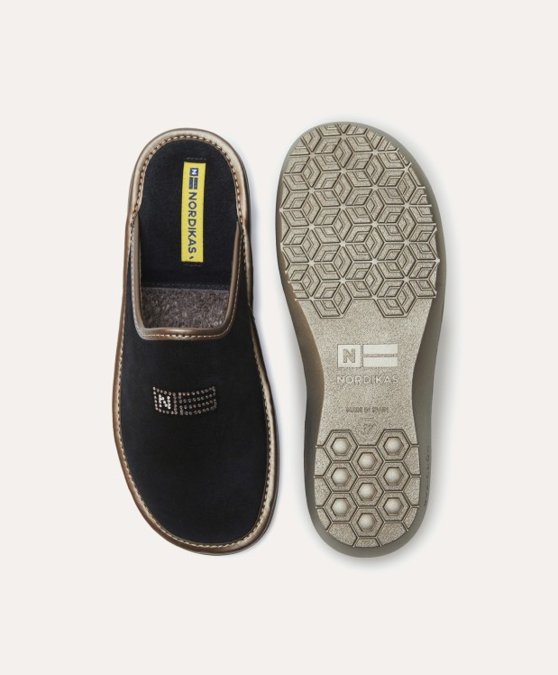 nordikas ZAPATILLAS DE CASA MUJER AFELPADO NEGRO Descuento por venta flash