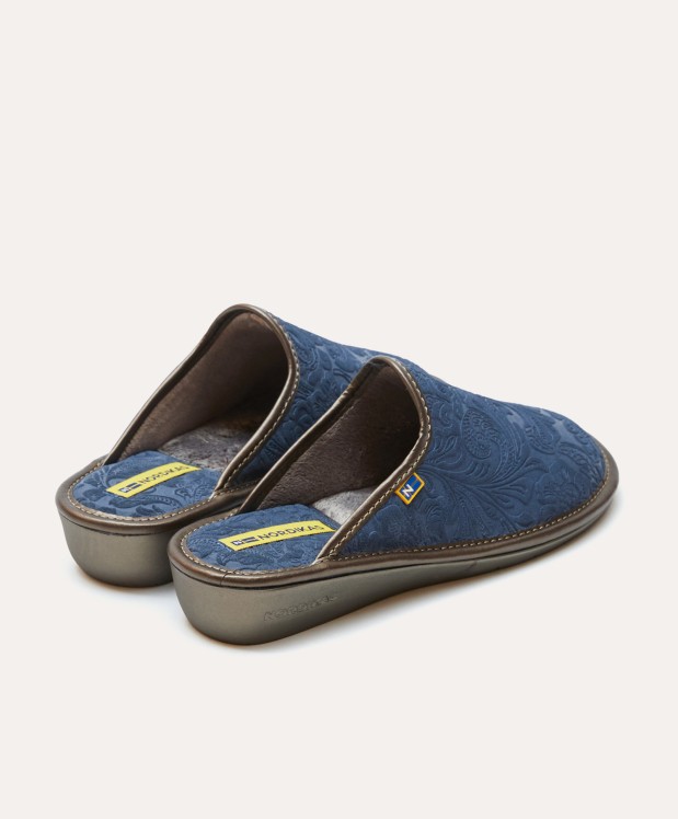 nordikas ZAPATILLAS DE CASA MUJER PIEL DAMASCO JEANS Grandes ahorros