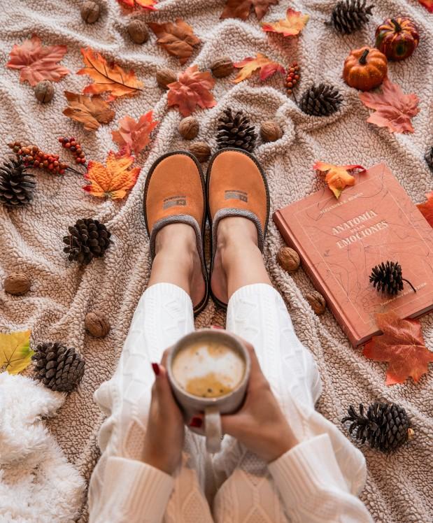 nordikas ZAPATILLAS DE CASA MUJER AFELPADO NARANJA Mejor oferta
