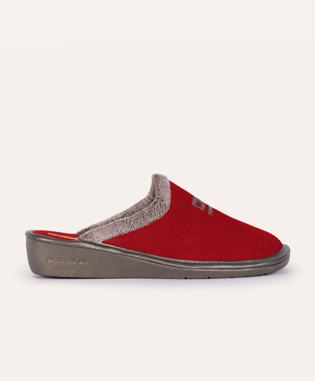 nordikas ZAPATILLAS DE CASA MUJER AFELPADO CEREZA