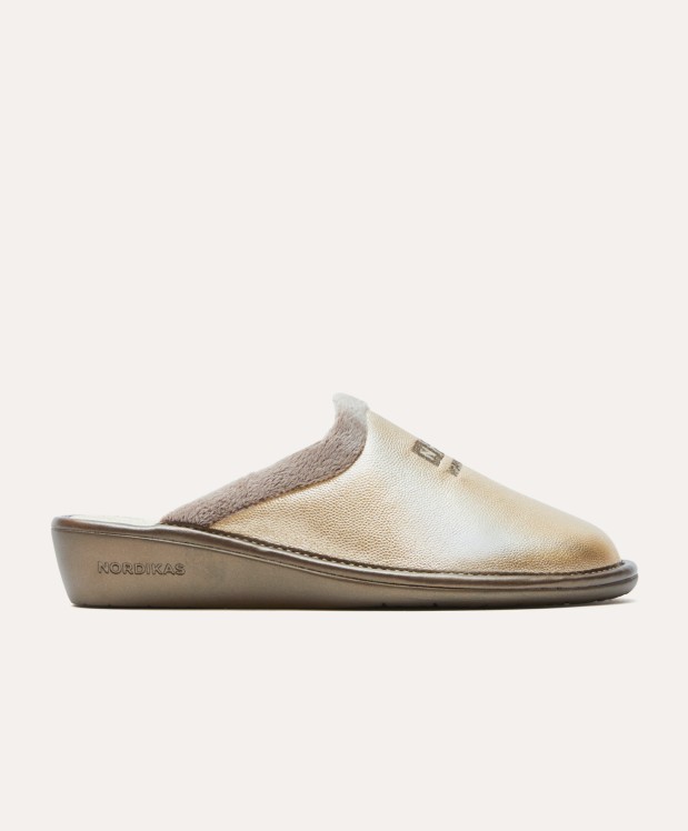 nordikas ZAPATILLAS DE CASA MUJER METALIC PLATINO