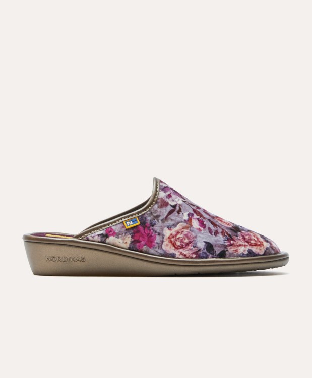 nordikas ZAPATILLAS DE CASA MUJER ROSAS MORADO Outlet online