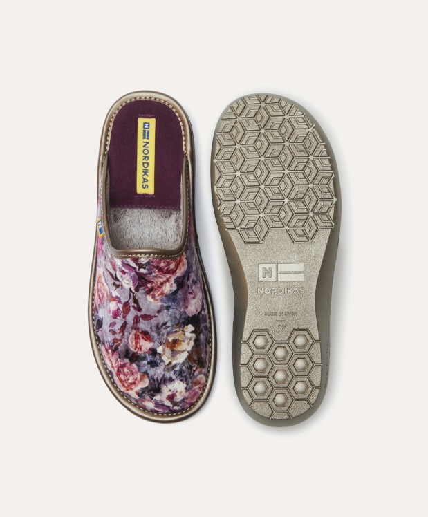 nordikas ZAPATILLAS DE CASA MUJER ROSAS MORADO Outlet online