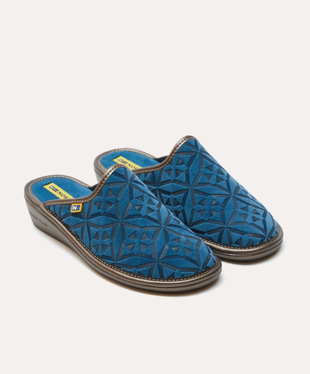 nordikas ZAPATILLAS DE CASA MUJER TERCIOPELO DENIM
