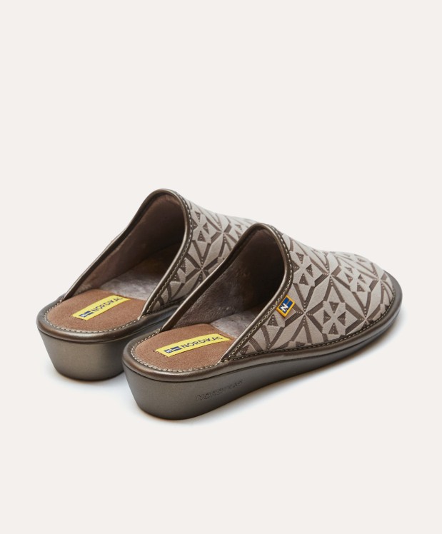nordikas ZAPATILLAS DE CASA MUJER TERCIOPELO TAUPE Rebajas baratas