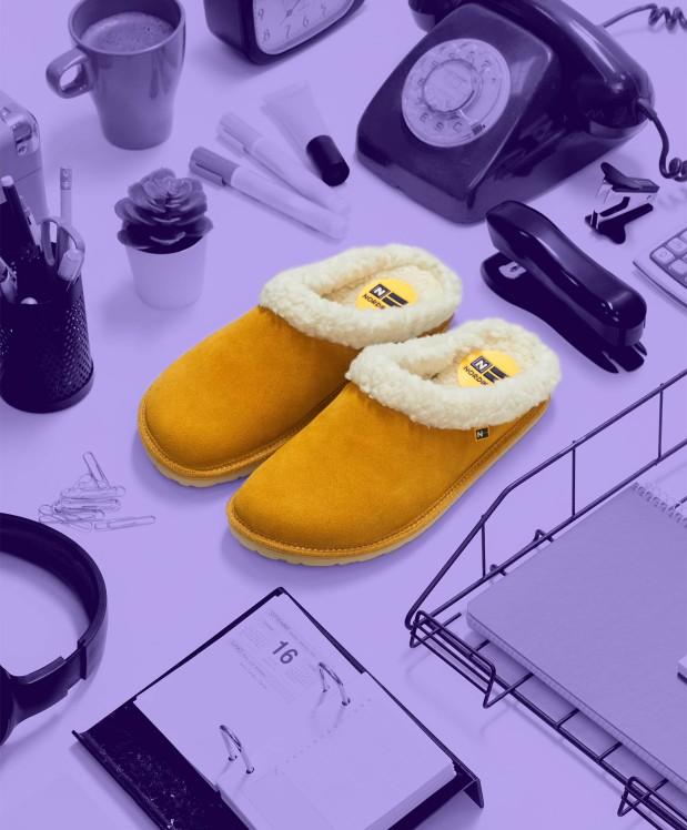 nordikas ZAPATILLAS DE CASA MUJER AFELPADO YELLOW ÚLTIMAS EDICIONES