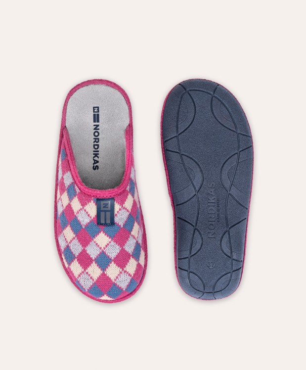 nordikas ZAPATILLAS DE CASA MUJER ARLEQUIN FRESA 2025