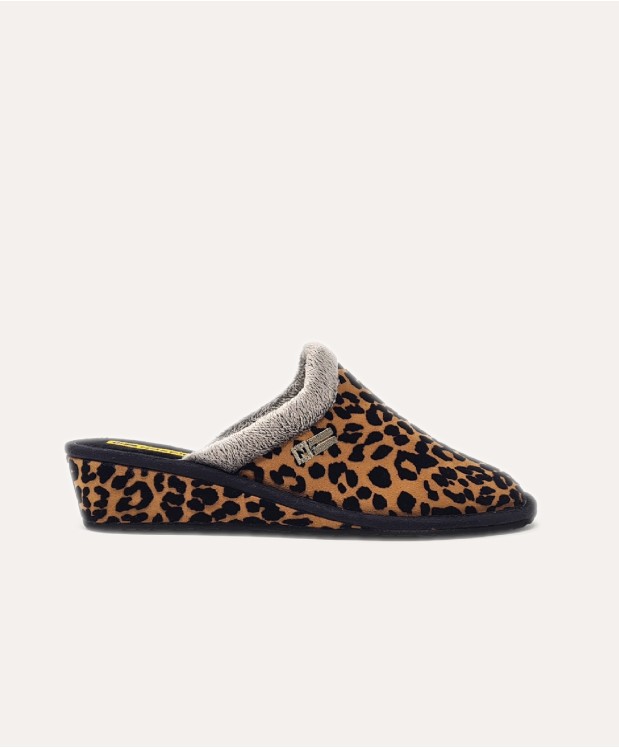 nordikas ZAPATILLAS DE CASA MUJER LEOPARDO CUERO En oferta