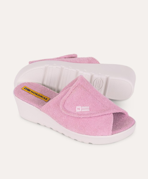 nordikas ZAPATILLAS DE CASA MUJER TOALLA ROSA Promoción por tiempo limitado