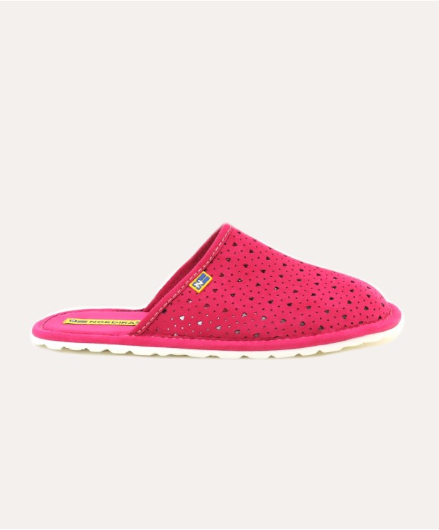 nordikas ZAPATILLAS DE VIAJE MUJER CORAZONES FRAMBUESA